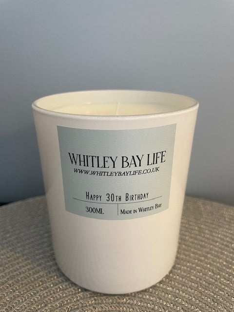 30th Birthday Candle - Glass