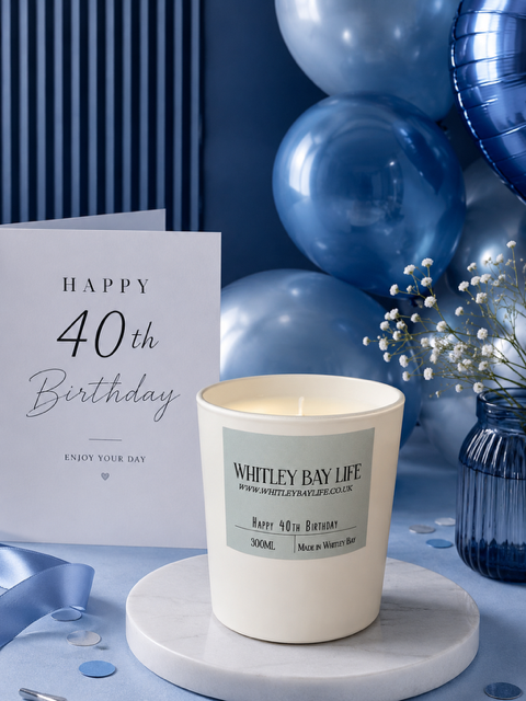 40th Birthday Candle - Glass