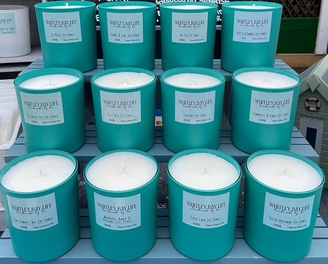 Teal Glass Candles