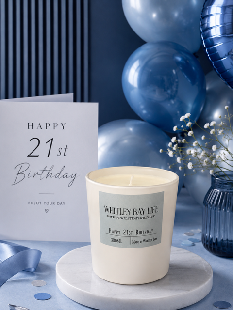 21st Birthday Candle - Glass