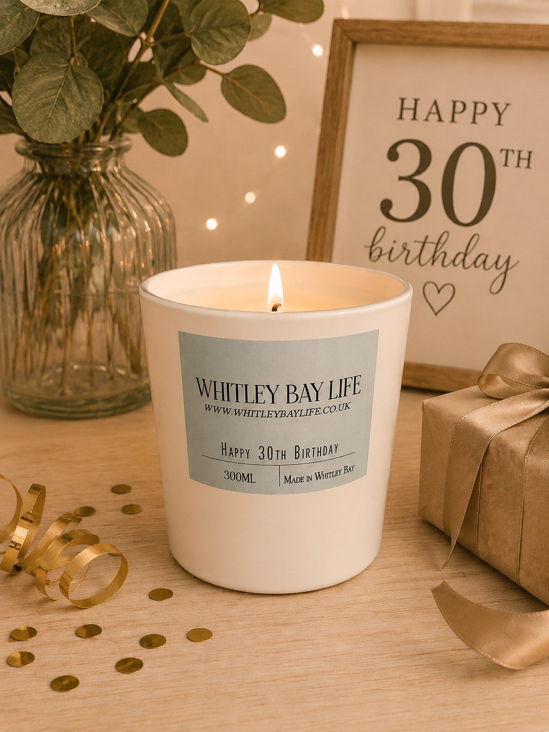 30th Birthday Candle - Glass