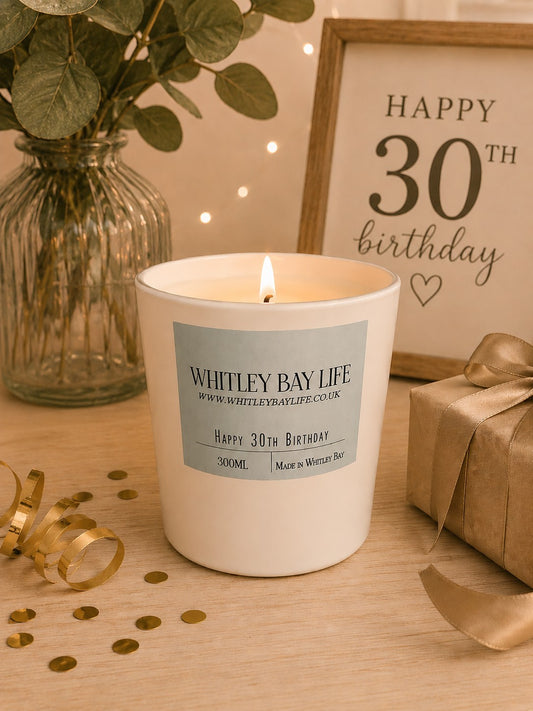 30th Birthday Candle - Glass