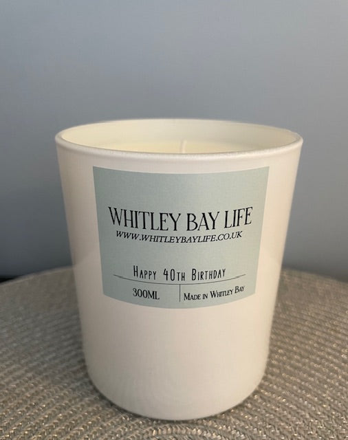 40th Birthday Candle - Glass