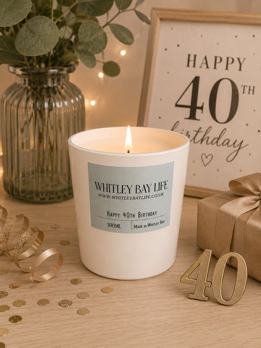 40th Birthday Candle - Glass