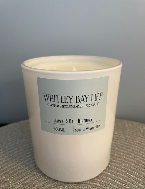 50th Birthday Candle - Glass