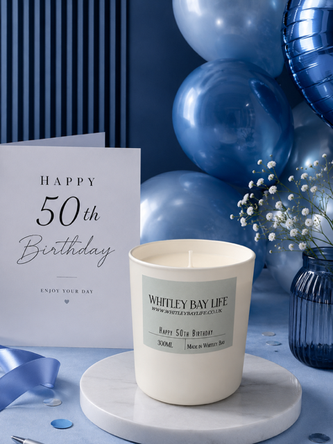 50th Birthday Candle - Glass