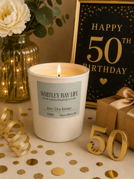 50th Birthday Candle - Glass
