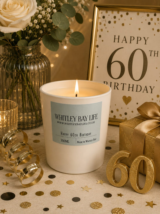 60th Birthday Candle - Glass