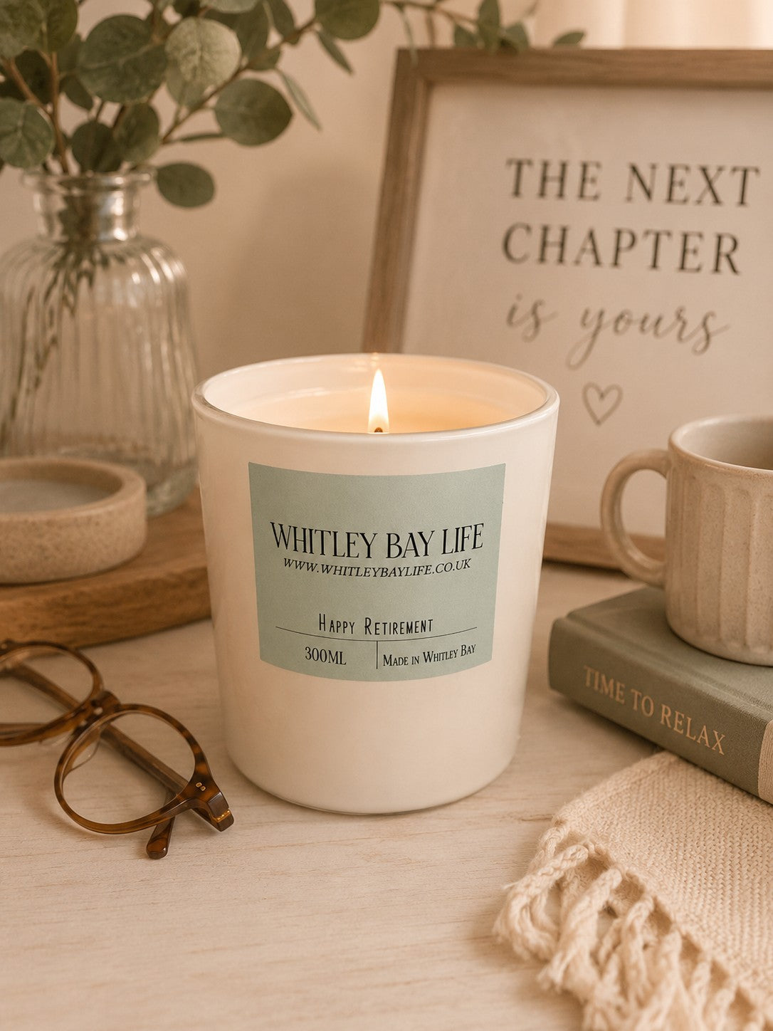 Happy Retirement Candle - Glass