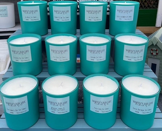 Teal Glass Candles